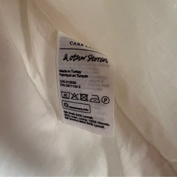 AND OTHER STORIES White Hudson Linen Blend Top 6 - Picture 4 of 9